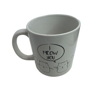 ROYAL NORFOLK Coffee Mug I Meow You With Two Cats White with Black Writing